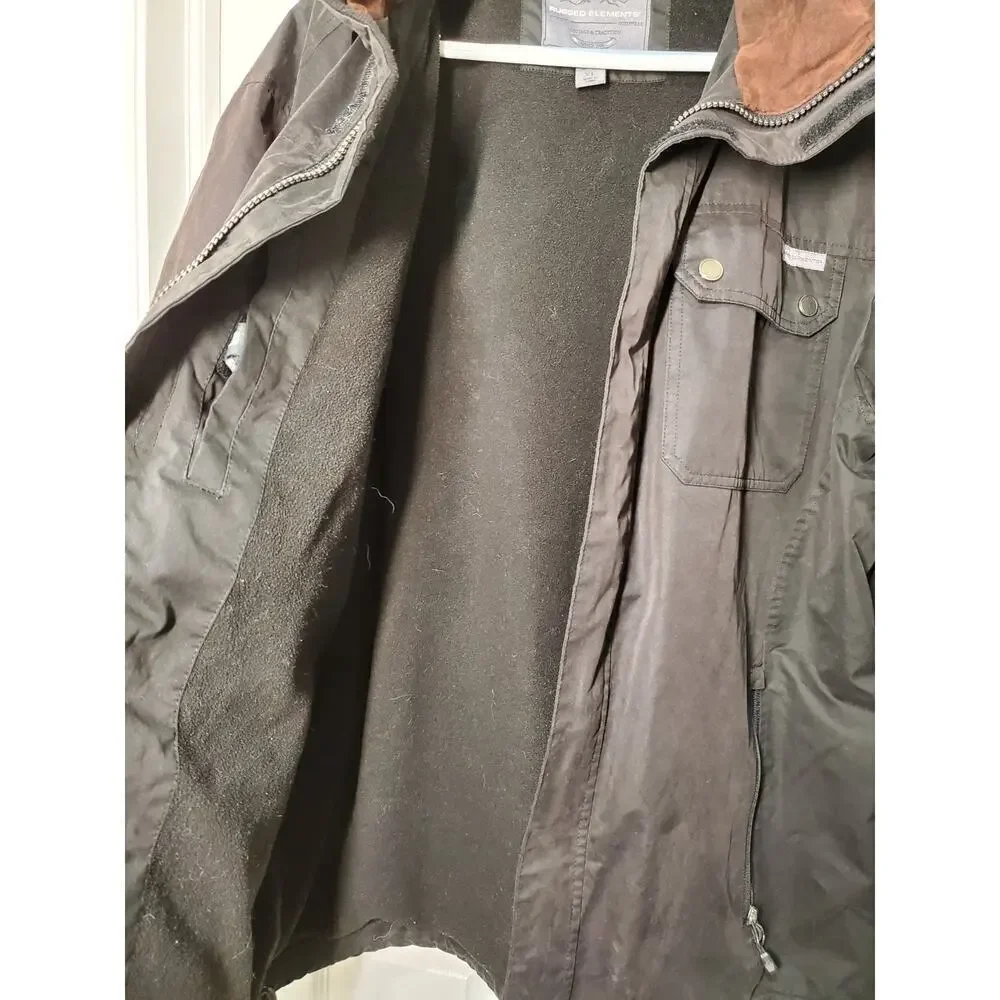 Rugged Elements Men’s XL Brown/Black Hooded Outdoor Jacket – Tears & Wear